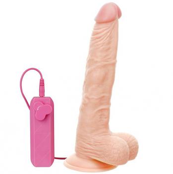 Телесный вибромассажёр на присоске G-GIRL STYLE 9INCH VIBRATING DONG - 22,9 см