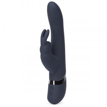 Тёмно-синий вибратор Oh My USB Rechargeable Rabbit Vibrator - 25,4 см