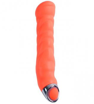 Оранжевый силиконовый G-вибратор PURRFECT SILICONE G-SPOT VIBRATOR - 17,7 см